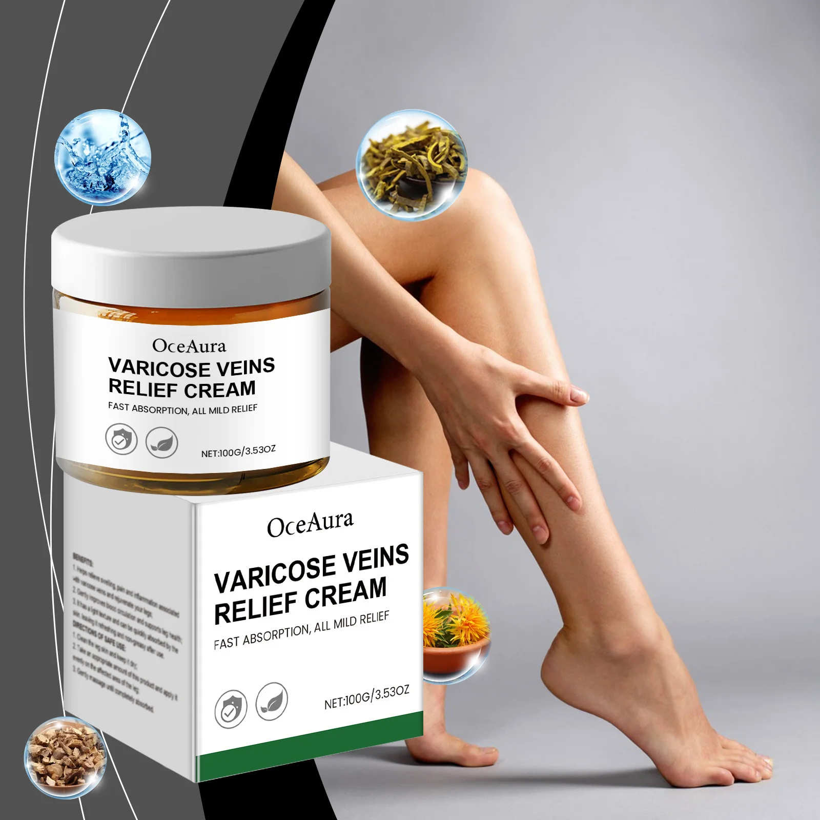 Varicose Veins Relief Cream Cramps Vasculitis Phlebitis Legs Shape Bulges Pain Angiitis Removal Soreness Spider Veins Ointment