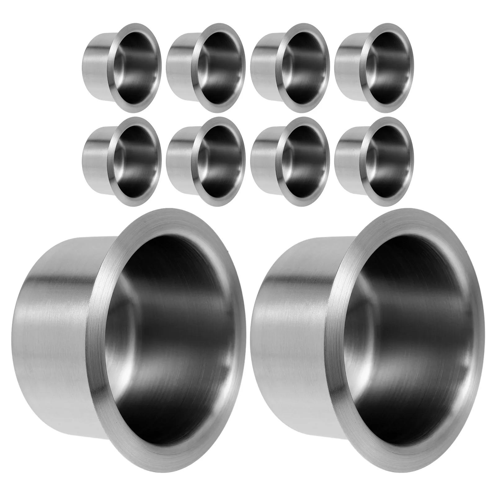 

10pcs Stainless Steel Cup Holder 8.5X5.5Cm Durable Car Rv Auto Drink Holder For Boat Sofa Motor Homes Cup Shelf