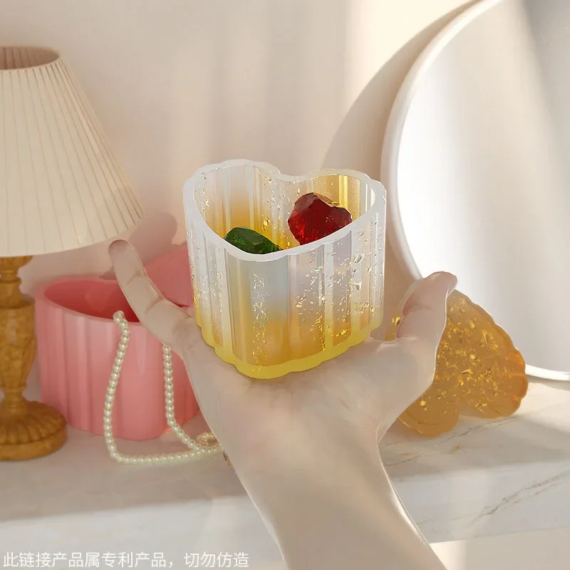 DIY Heart Strip Storage Box Jewelry Mold Vase Epoxy Resin Mold Bottle Cup Resin Molds