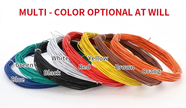 3m 10ft 1007 Elektrischer Kupferdraht 26 24 22 20 18 16 14AWG Einadrig PVC-Isoliert Massivdraht Verzinnt Elektrisches Kabel – Detail 3