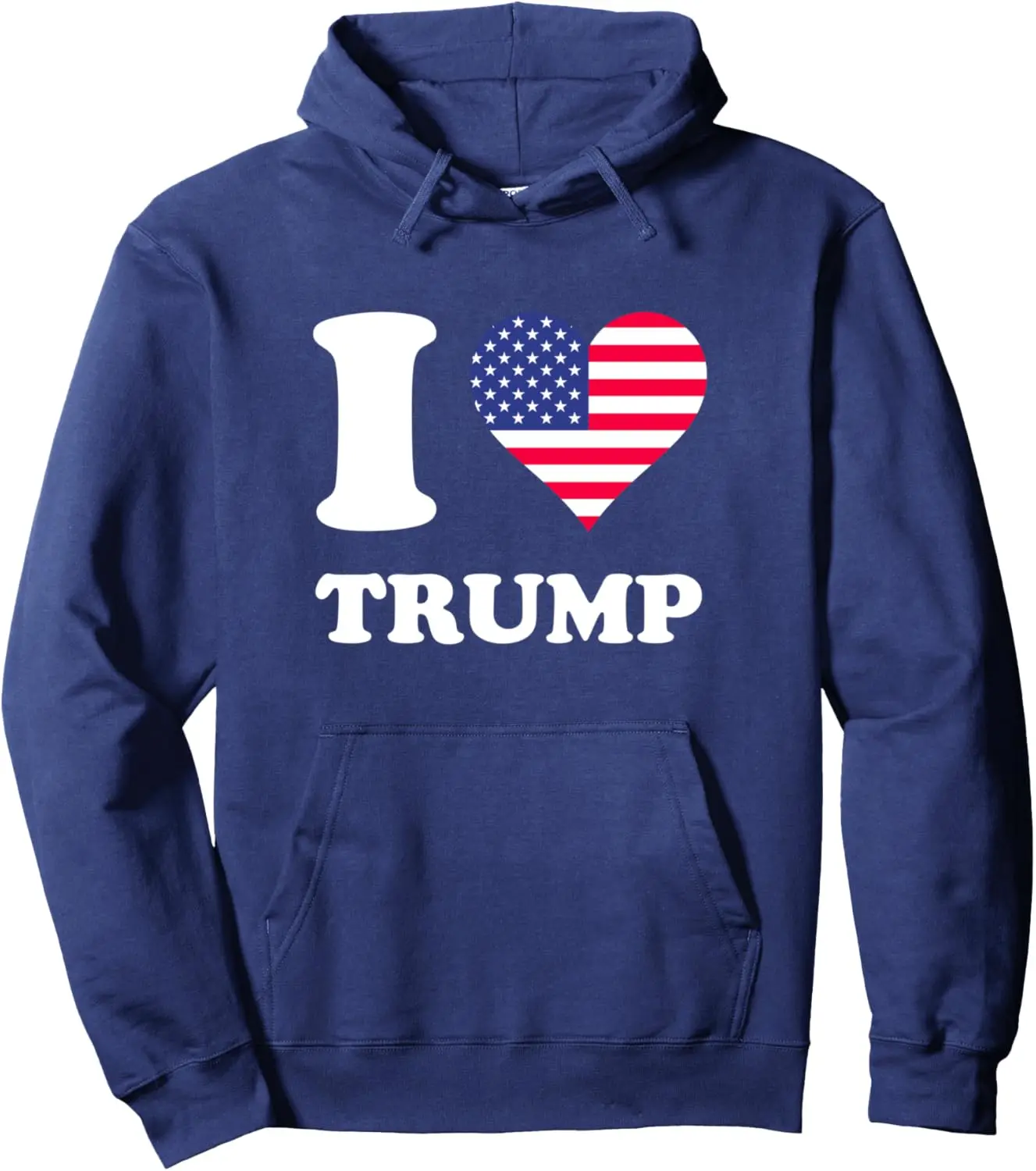 USA Flags Heart I Love Trump Pullover Hoodie Print Original Design Gifts Hoodie Custom Printed Graphic Sweatshirt Funny Hoodie