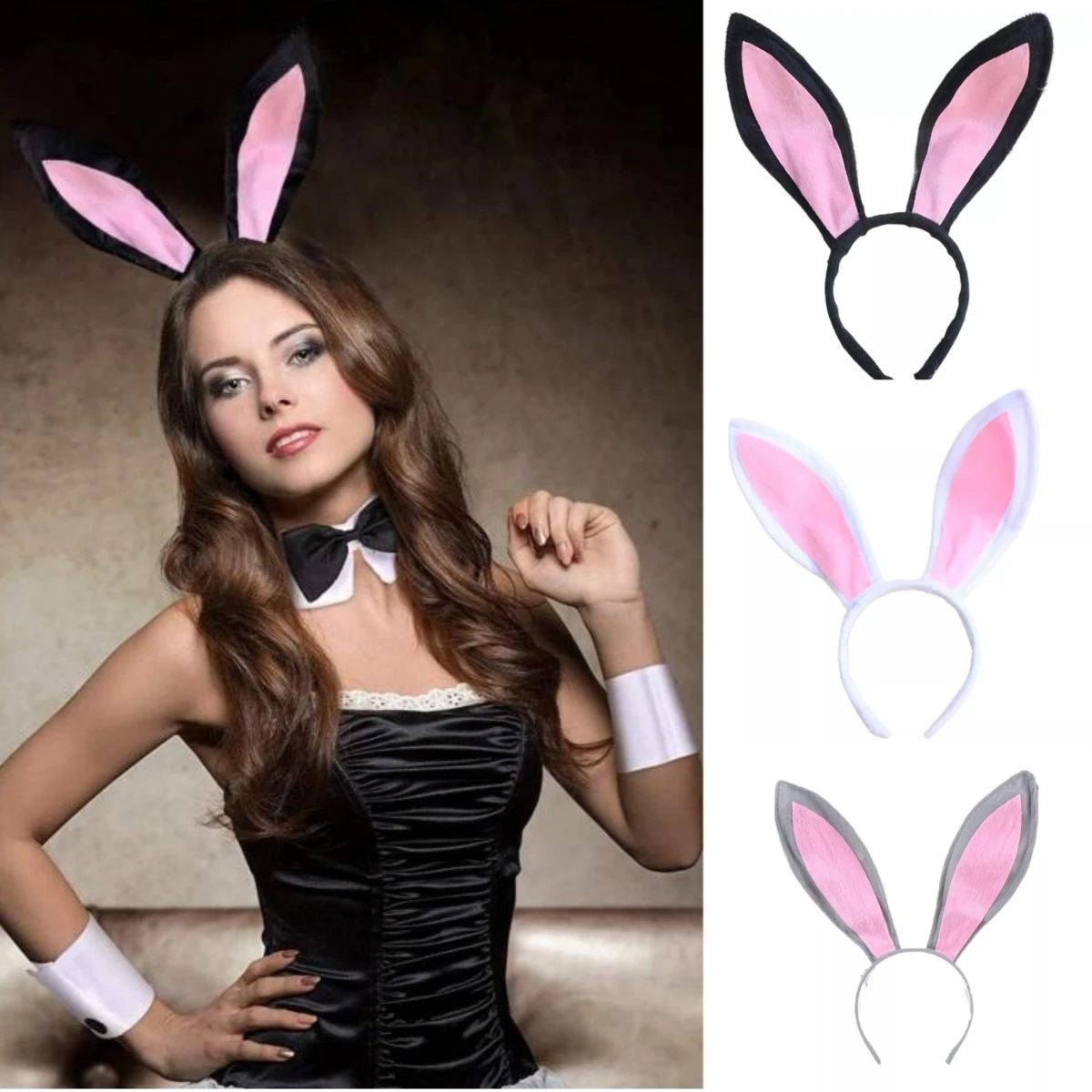 Long Rabbit Ears Headband Animal Hairband Bunny Ears Headband Easter Party Costume Cosplay Accessories