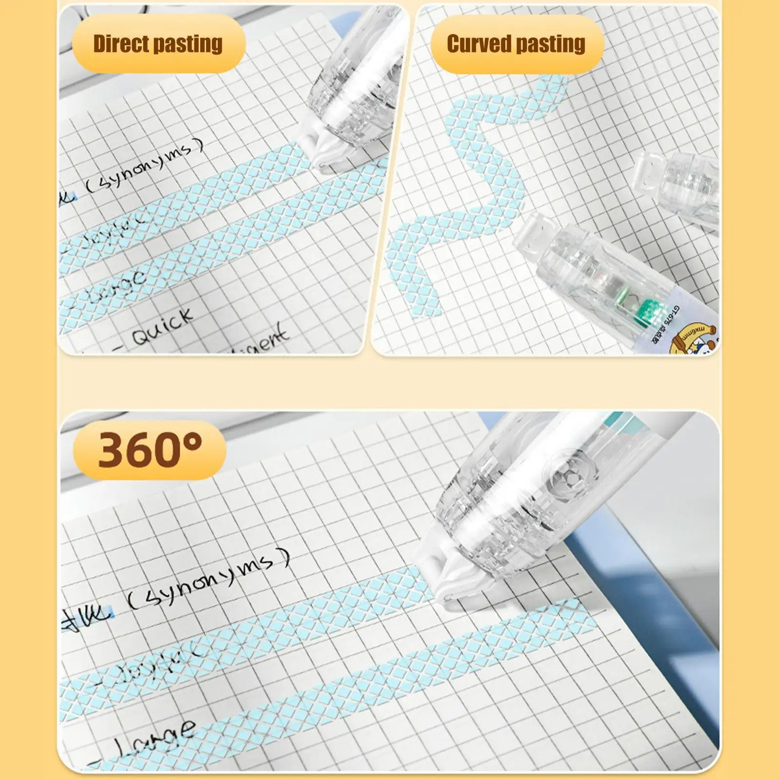 

Двусторонний ролик для ленты, вращающиеся на 360 градусов выдвижные полоски, 4 шт., клей для рукоделия для скрапбукинга, ведения журнала