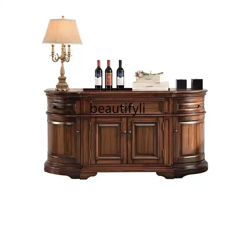 

HAmerican side cabinet solid wood porch table storage decorative cabinet living room furniture wine cabinet household