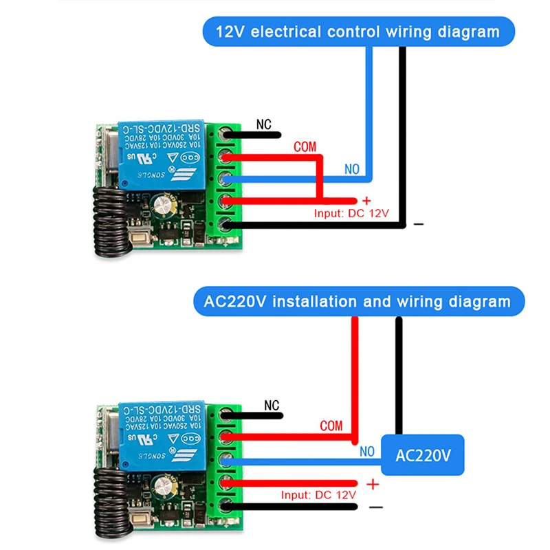 433 ميجا هرتز العالمي اللاسلكية مفتاح بعيد التبديل DC12V 1CH التتابع وحدة الاستقبال RF EV1527 رمز التعلم الارسال