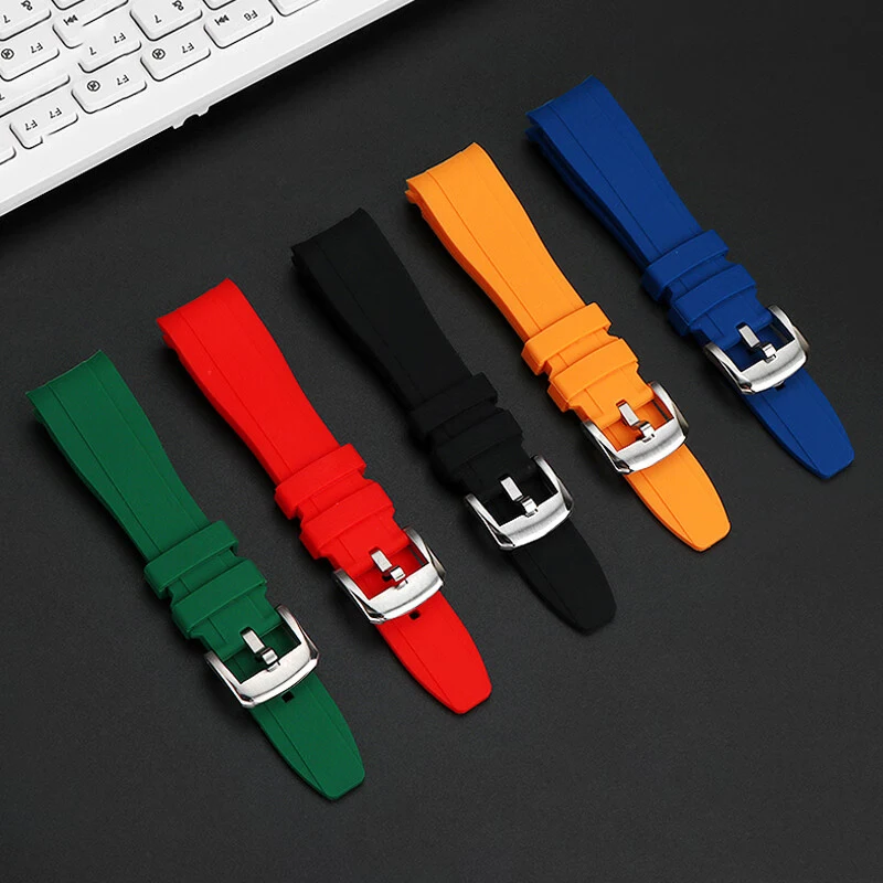 22mm waterproof silicone wristband  for Mido New Helmsman TV arc mouth silicone M049.526 series curved silicone wristband