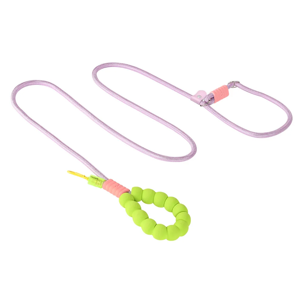 

150cm Long Dog Leash with Foam Handle Cushioning Shock-Absorbing Elastic Alloy Buckle Durable Comfortable Rope for Walking