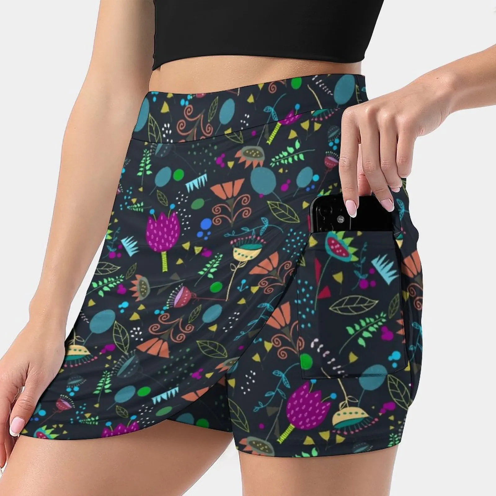 

Nightgarden Skirts Woman Fashion 2022 Pant Skirt Mini Skirts Office Short Skirt Flowers Colorful Gardenlplants Nature