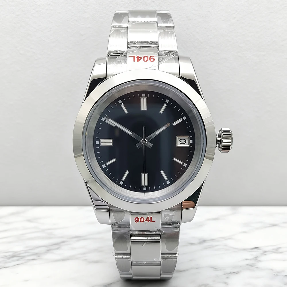 PARNSRPE NH35 39mm Minimalist Business Watch, Exhibition Back Sapphire Crystal Steel Case Luminous Waterproof, Best Seller Daily