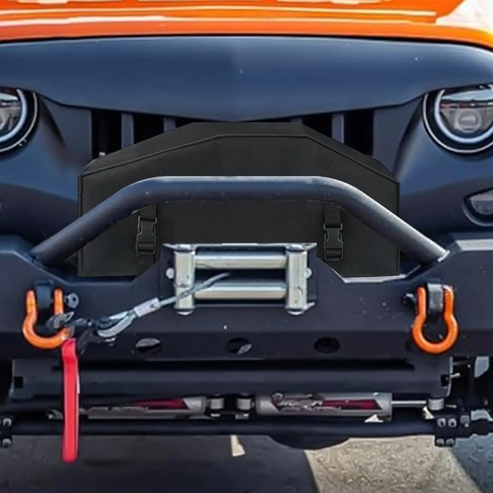 Winch Cover UV Protection Adjustable Straps Oxford Waterproof Dust Cover For Snow Automobile Automotive Car Outdoor Marine