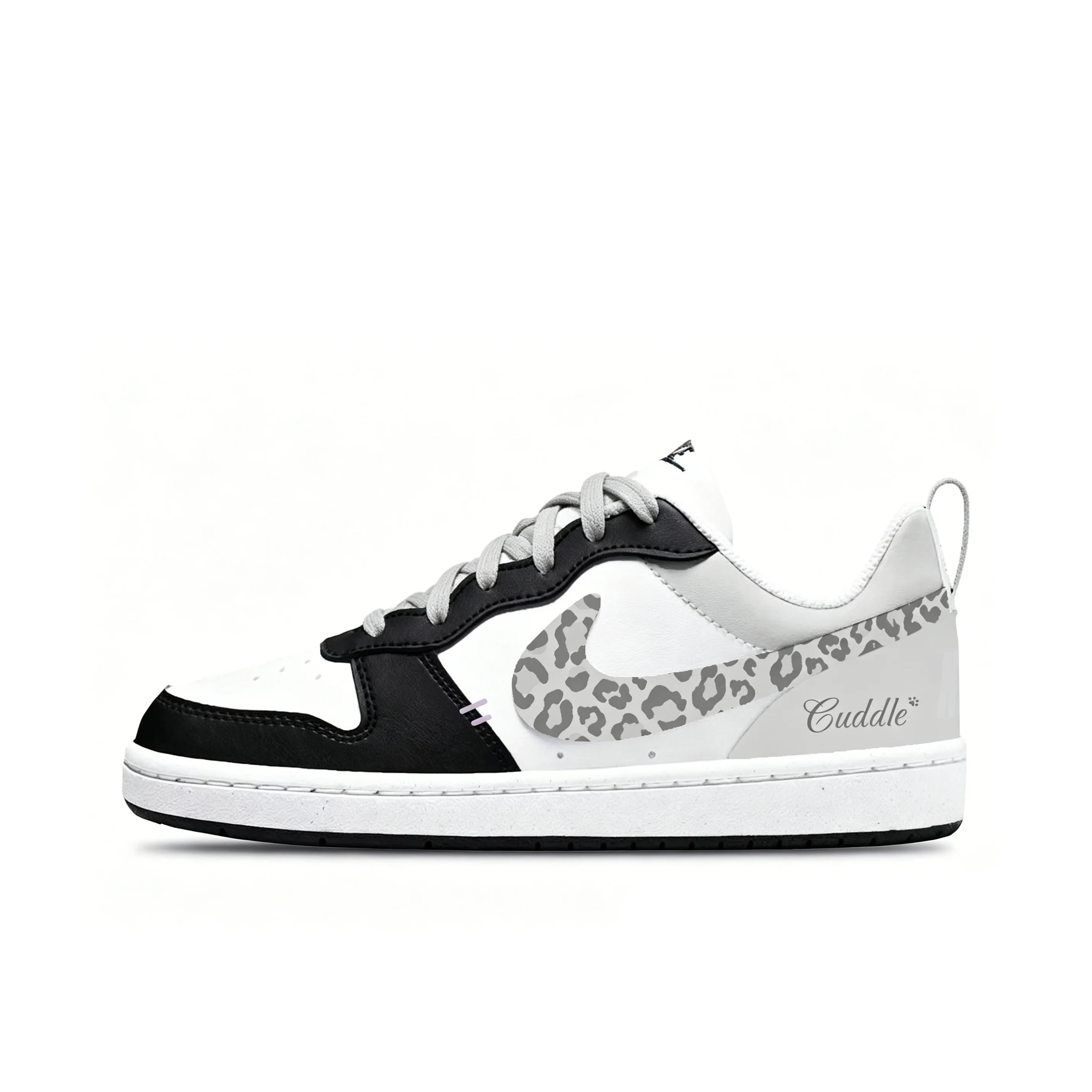 Nike Court Borough Skateboard Shoes Unisex Low Top Gray Black