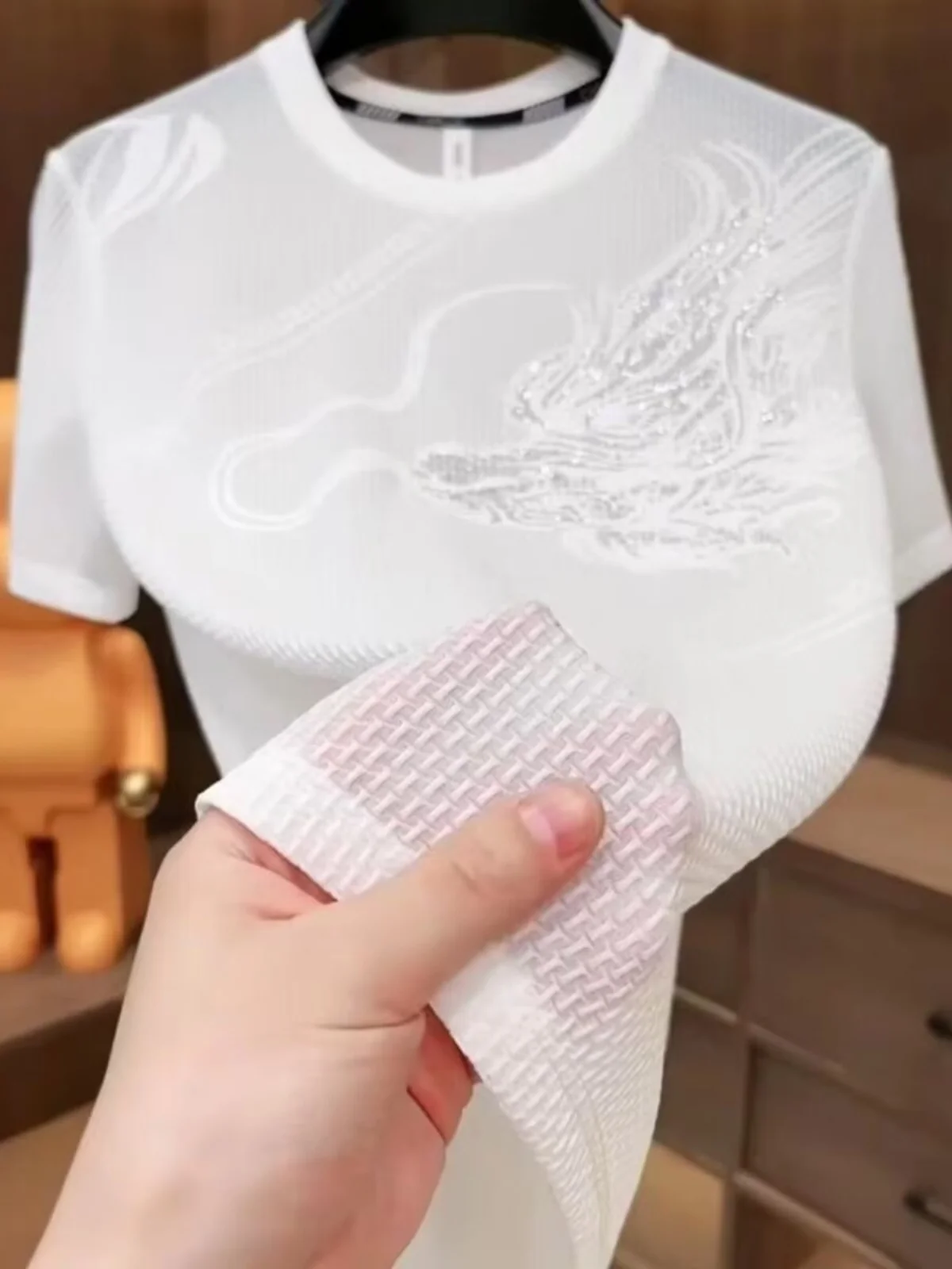 

Мужская футболка из ледяного шелка ort Sve, роскошный дышащий тонкий круглый модный брендовый летний топ Qui Dry