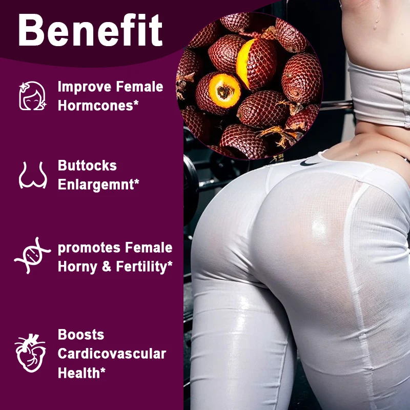 Pure Aguaje & Red Maca Root Capsules, Support Balances Estrogen & Promotes a Healthy Menstrual Cycle, Non-GMO