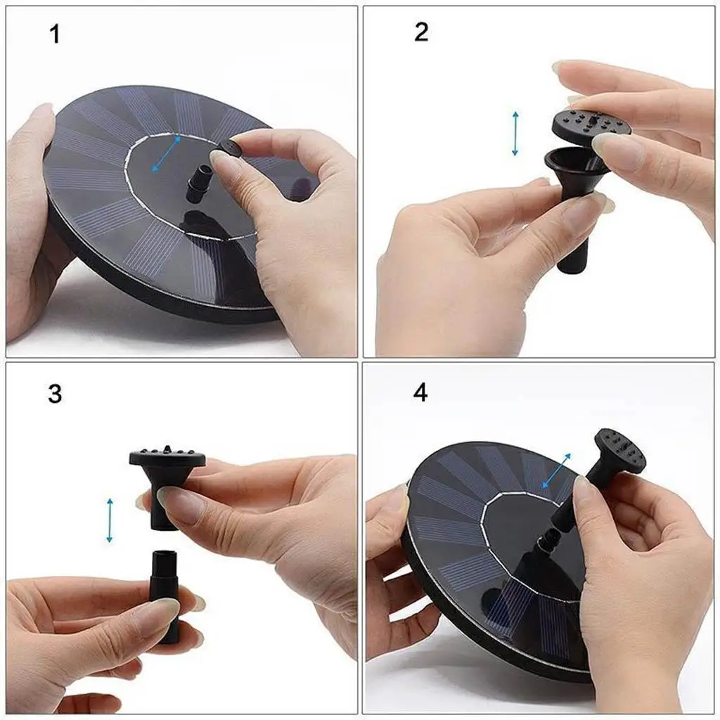 Miniature Solar Panel Fountain Pump Outdoor Basin Water Decoration for Garden Birds Pond Pool