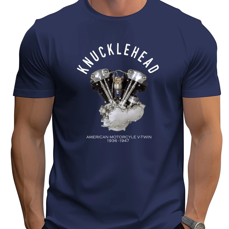 

KnuckleHead Motorcycle V-Twin Engine Image 1936 Dark Colors T-Shirt