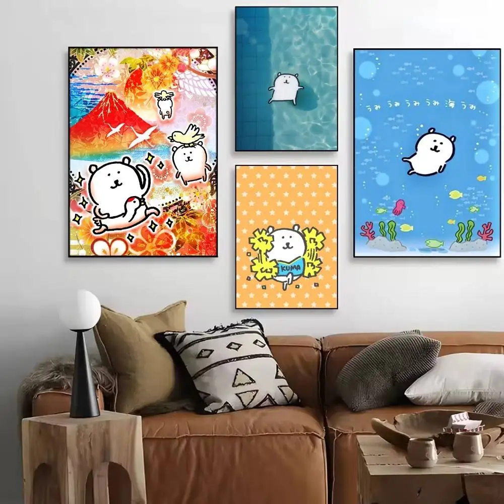 Cute J-Joke B-Bear Fashion Posters High Quality Self-adhesive Wall Art Decorations Color Prints Sticky