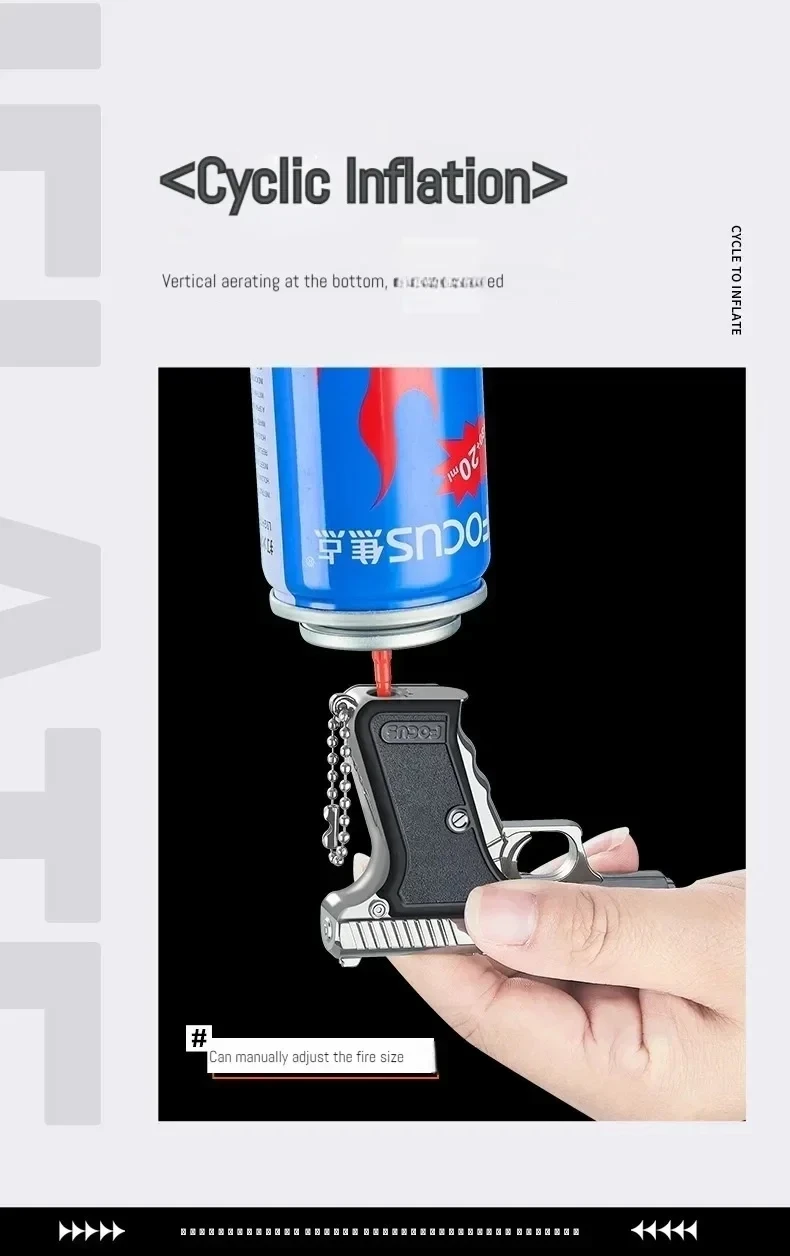 Tragbares Feuerzeug mit Anhänger, winddicht, für den Außenbereich, Metall, blaue Flamme, nachfüllbares Feuerzeug, Zigarettenzubehör, Geschenk für Männer – Detail 9