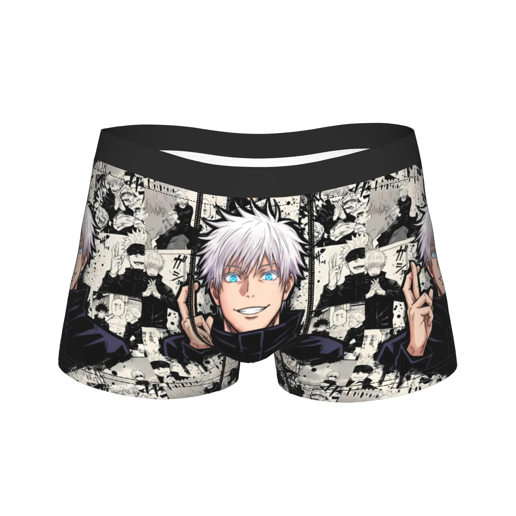 Satoru Gojo Serious Portrait Underwear Jujutsus Kaisens Sexy Soft Panties Shorts Briefs For Man 3D Pouch Oversize Boxershorts
