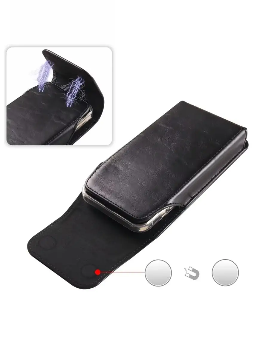 Tas Pinggang Ponsel Satu Lapis Vertikal dari Kulit Merek ex Retro Sle PU Leather