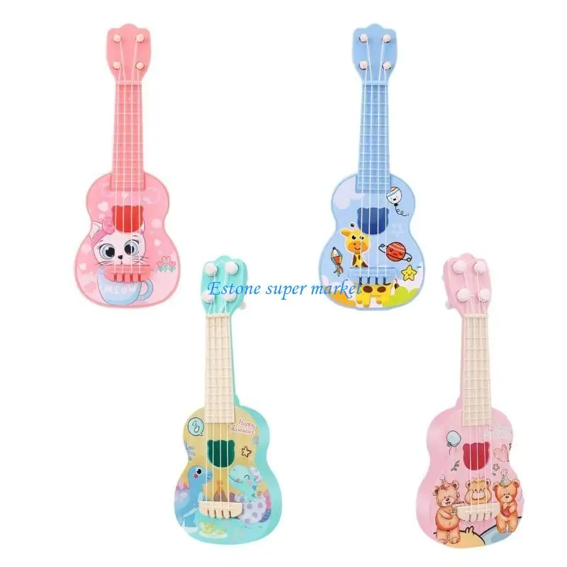 090B Mini Ukulele Giocattolo educativo per bambini Principianti Strumenti musicali Regalo compleanno Divertente Ukulele Prima
