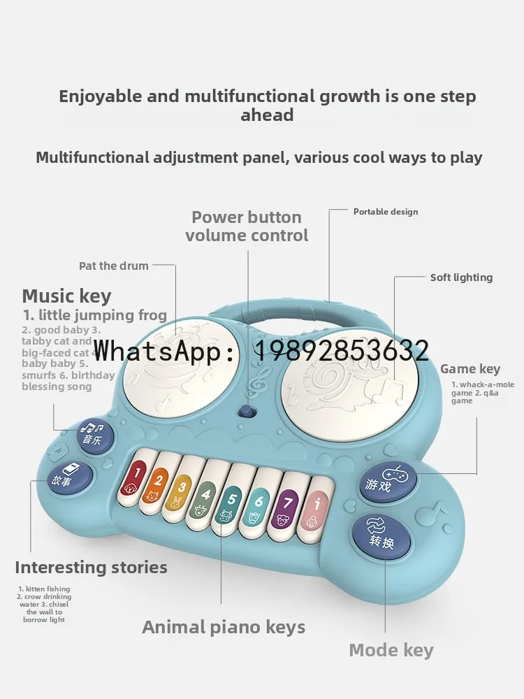 Giocattolo a tamburo con sonaglio per bambini Tamburo musicale a mano per bambini Educazione precoce educativa