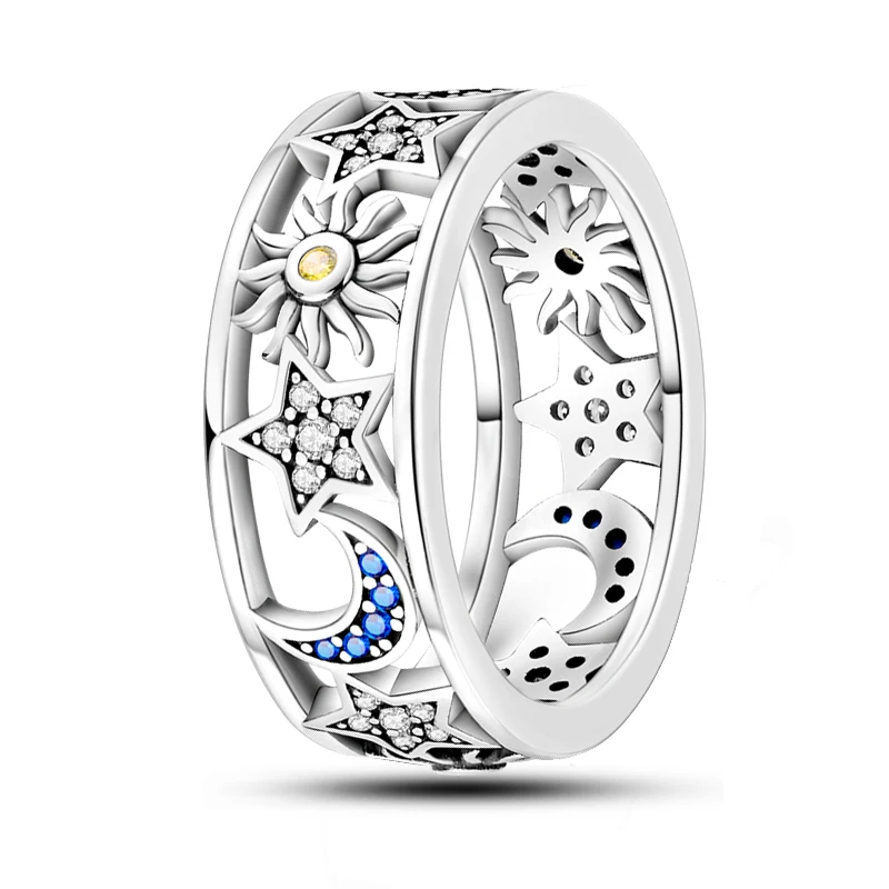 Women's Silver Plated Hollow Evil Eye Ring