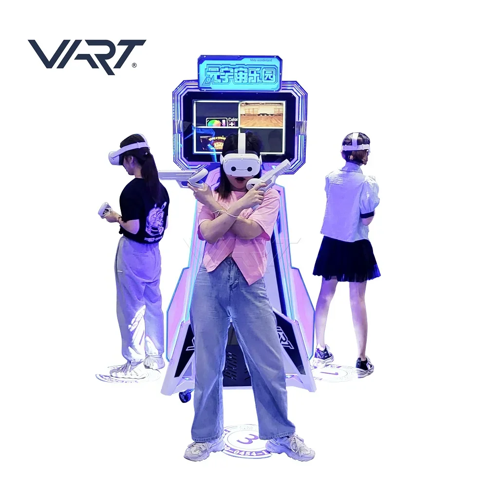 2022 Hot VR Machine 3 Players Interactive Shooting Platform Kid VR Kiosk Virtual Reality Arcade 3D Game Machine