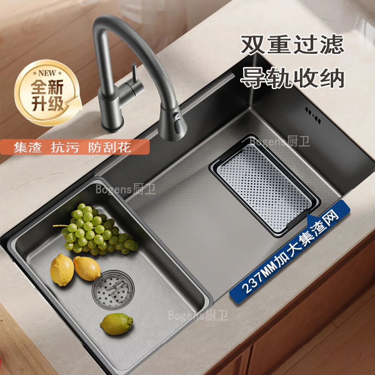 

New Thickened 304 Stainless Steel Dishwashing Pool Sink Single Sink Household Undercounter Basin Vegetable Basin Kitchen