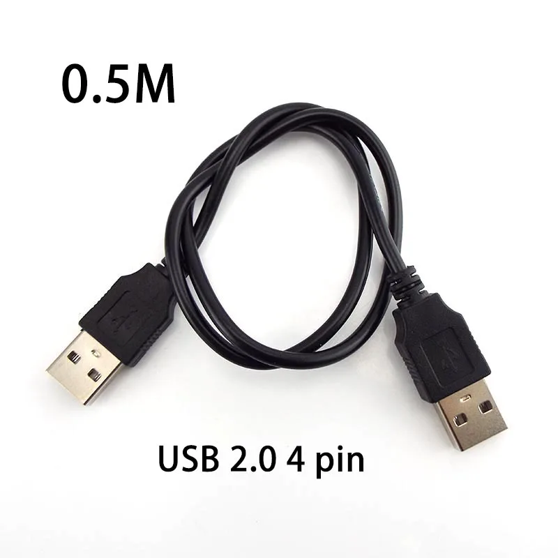 Kabel ekstensi komputer, USB 2.0 ganda tipe A Male ke Male, adaptor kabel ekstensi konektor, kabel sinkronisasi Transfer Data kecepatan tinggi