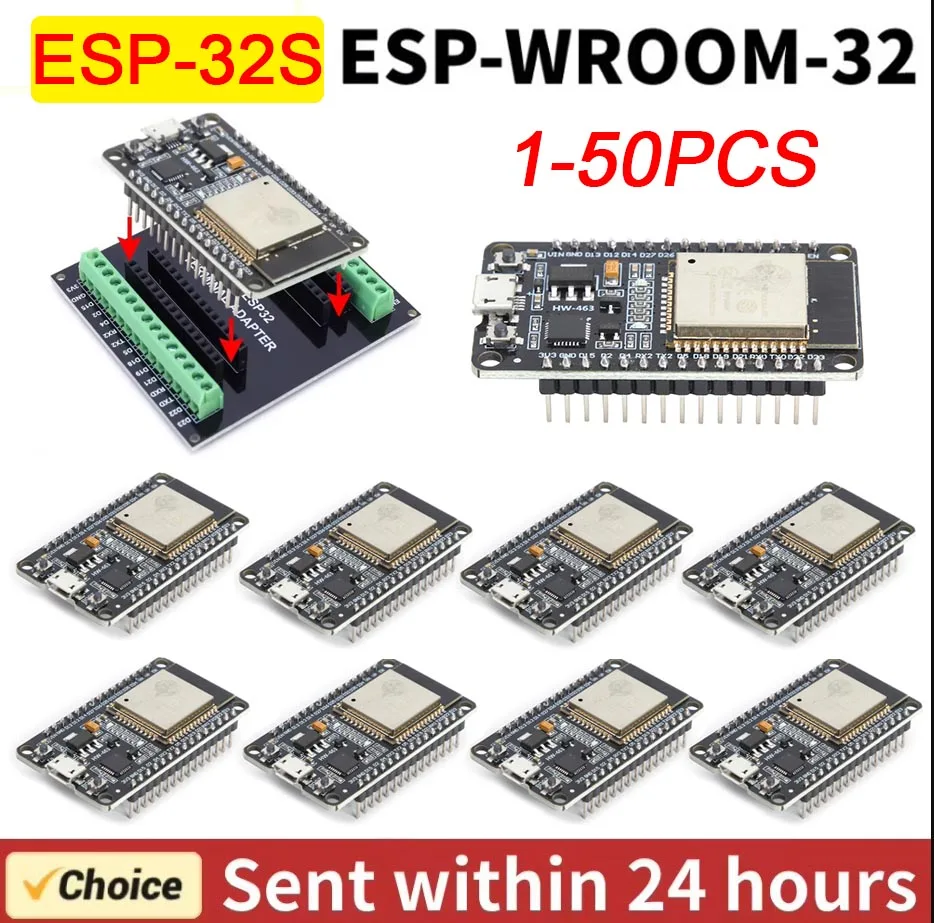 1-50pcs ESP-32S entwicklungs board 802,11 b/g/wifi + bt modul ultra-low strom verbrauch dual core 32-bit cpu ESP-WROOM-32