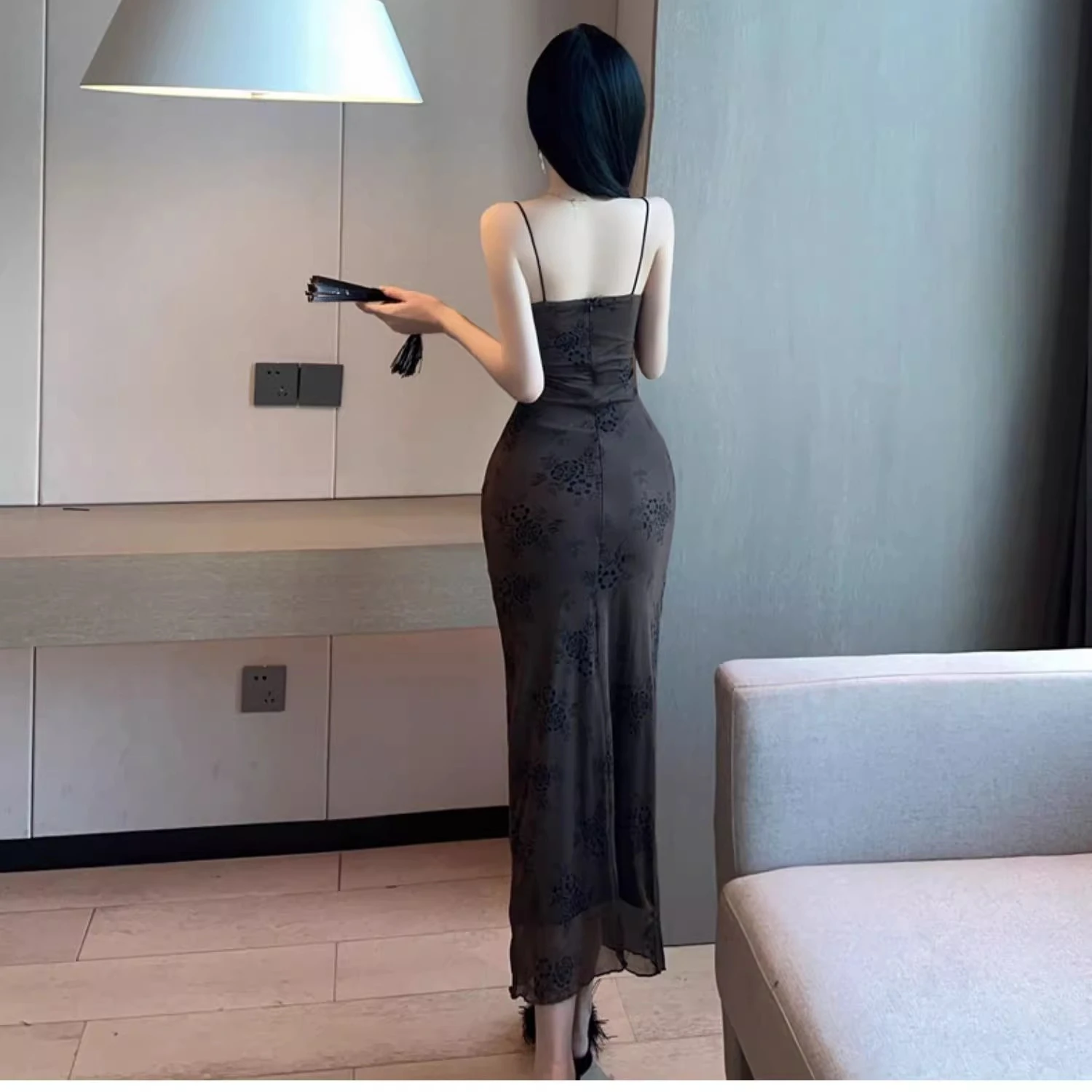 Vestidos sem mangas femininos y2k verão inverno lã gola acolchoada mockneck com nervuras em camadas entalhado lapela recepção elegante ins