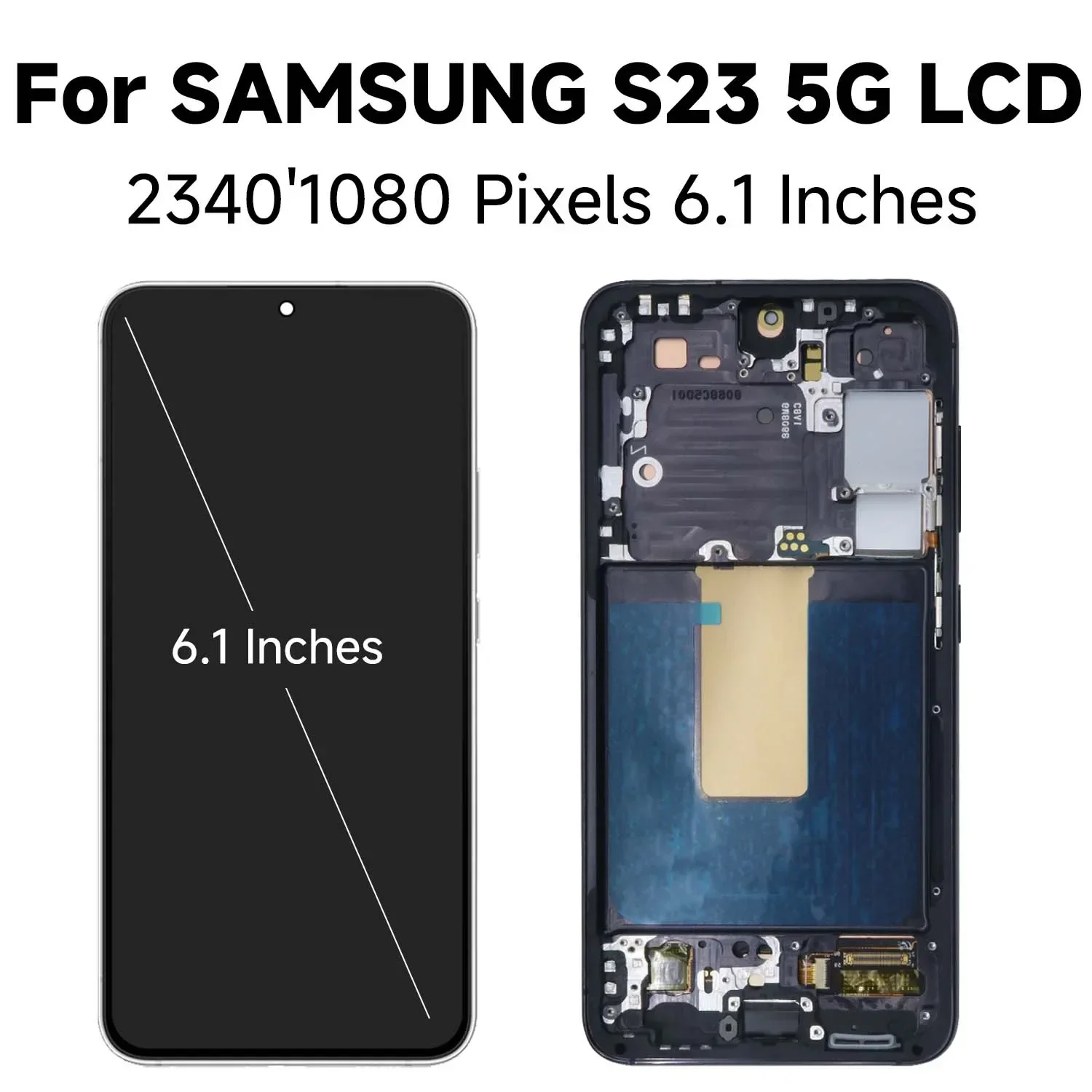 AMOLED 6.1 inch S23 For Samsung Galaxy S23 5G LCD No Defects S911 S911B S911U Display Touch Screen Assembly with back cover