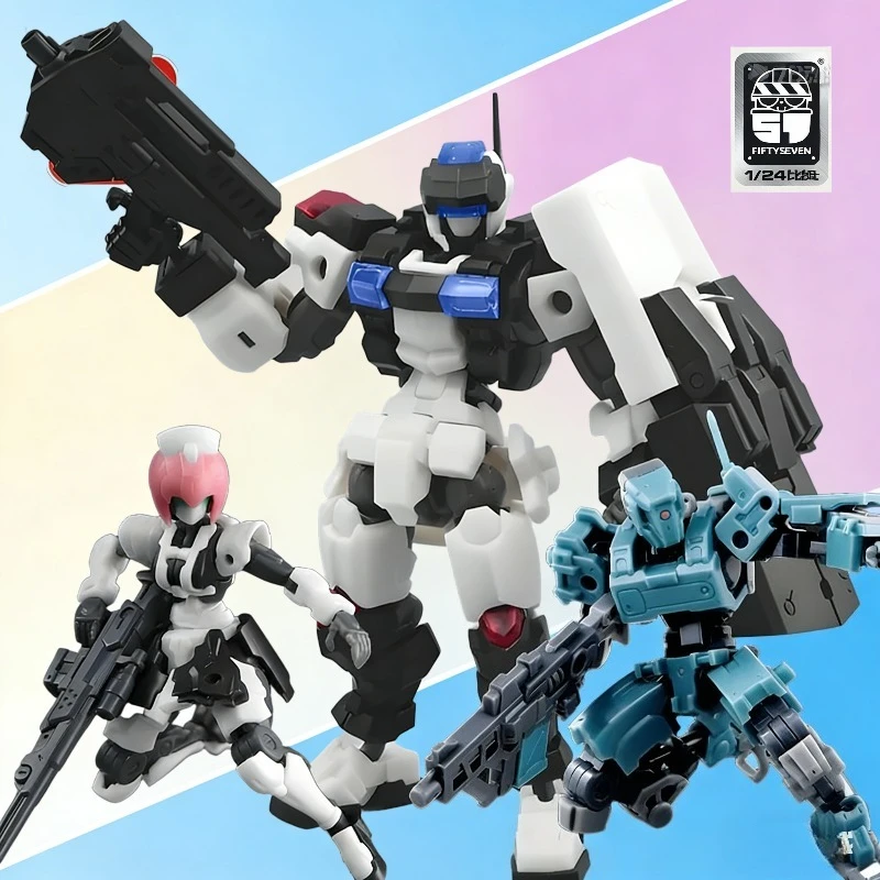 

CREATIVE FIELD Original Number-57 Series Policeman 1/24 Scale Collectible Movable Assembly Model Kit Action Figure Toys Gifts