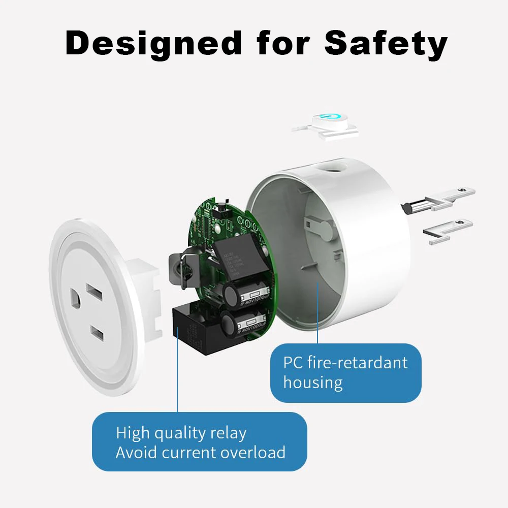 Tuya Smart Plug WiFi Socket 20A z monitorowaniem zasilania US Canada Mexico Peru Japan Timing Voice Control Support Alexa Google Home