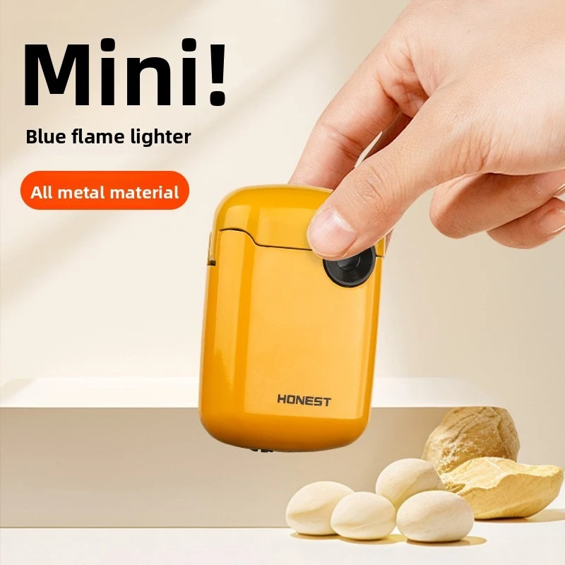 HONEST Mini Blue Flame Windproof Jet Lighter, Personalized Candy Color Cigarette Lighter, Gift for Boyfriend Girlfriend Birthday view 2