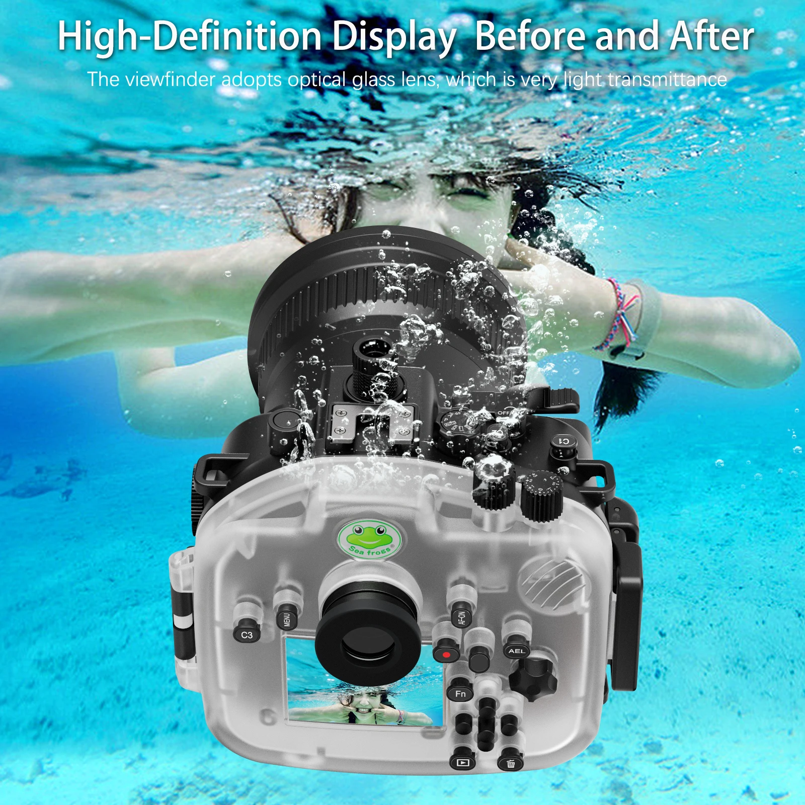 Seafrogs Waterproof Camera Case For sony A7RVA Professional Scuba Diving Camera Protective Cover