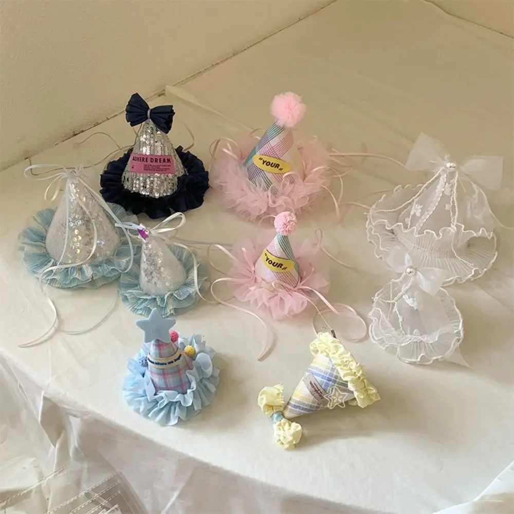 

Cute Sequin Birthday Hat Hairpin Bow Lace Birthday Crown Korean Hair Accessories Birthday Gifts Birthday Cap Girls