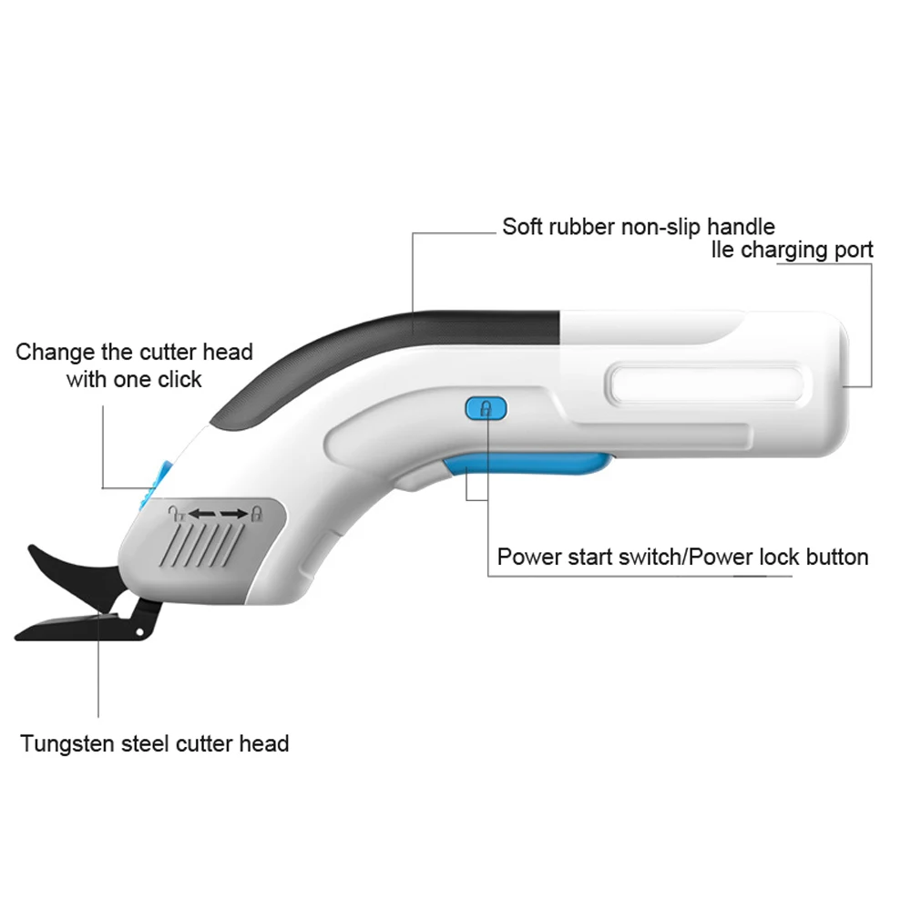 Electric Cloth Cutter High Speed Motor Portable Fabric Cutting Machine Handheld Paperboard Sponge Leather Rugs Carpet Trimmer