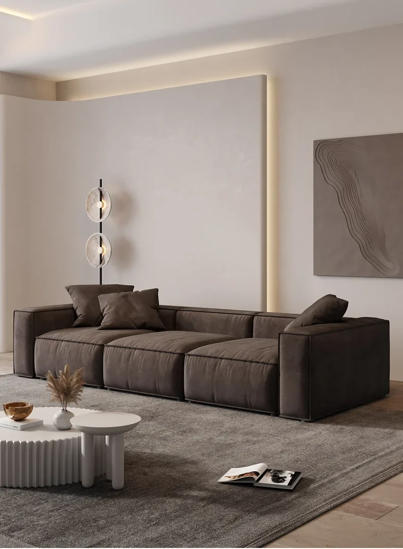 Italian minimalist fabric sofa small apartment living room tofu block corner special-shaped sofa