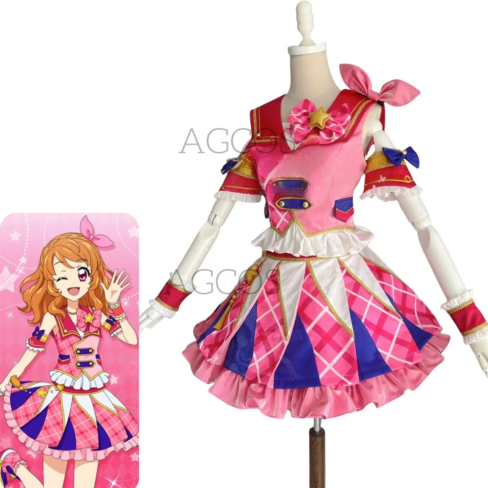 AGCOS Customized Aikatsu！Akari Ozora Cosplay Costume Christmas Roleplay Uniforms Dress Akari Ozora Costumes Cosplay