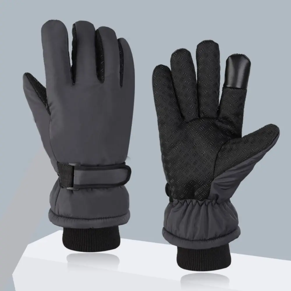 Guantes cálidos de felpa a prueba de viento para invierno, guantes térmicos gruesos para nieve con pantalla táctil, guantes impermeables para ciclismo y motocicleta para mujer y hombre