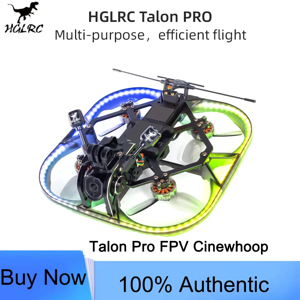 HGLRC Talon Pro Analog/ HD FPV Cinewhoop with RGB LED Light Bar F722 40A 6S V2 AIO for FPV Cinewhoop
