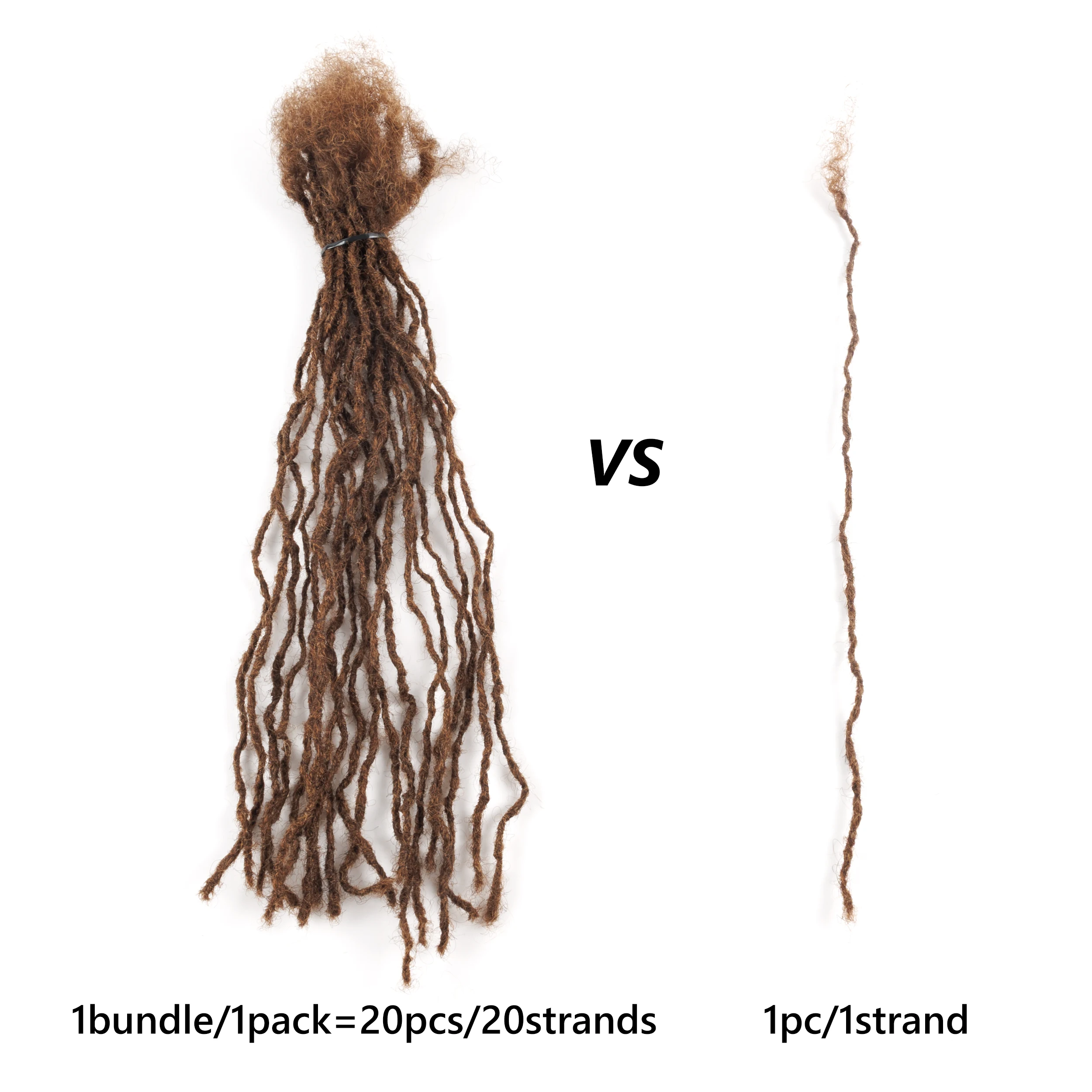 20Strs/Pack ANNA #8 100 % Human Hair Micro Dreadlocks Extension Soft Inter Locs Extensions for Black Women and Men