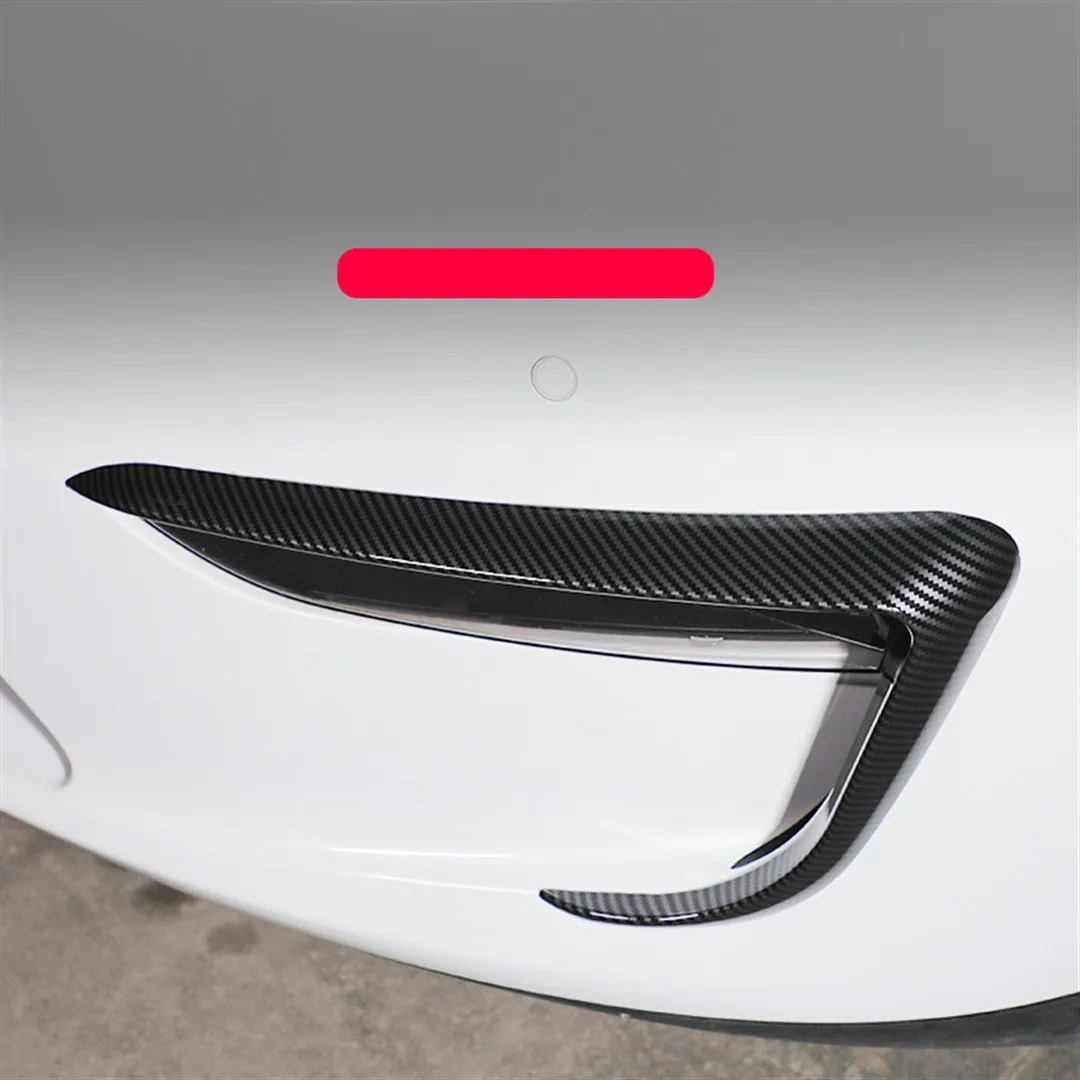 Front Fog Lamp Eyebrow decorate For Tesla Model Y modification automobile repacking Matte black Carbon fiber Pearl White