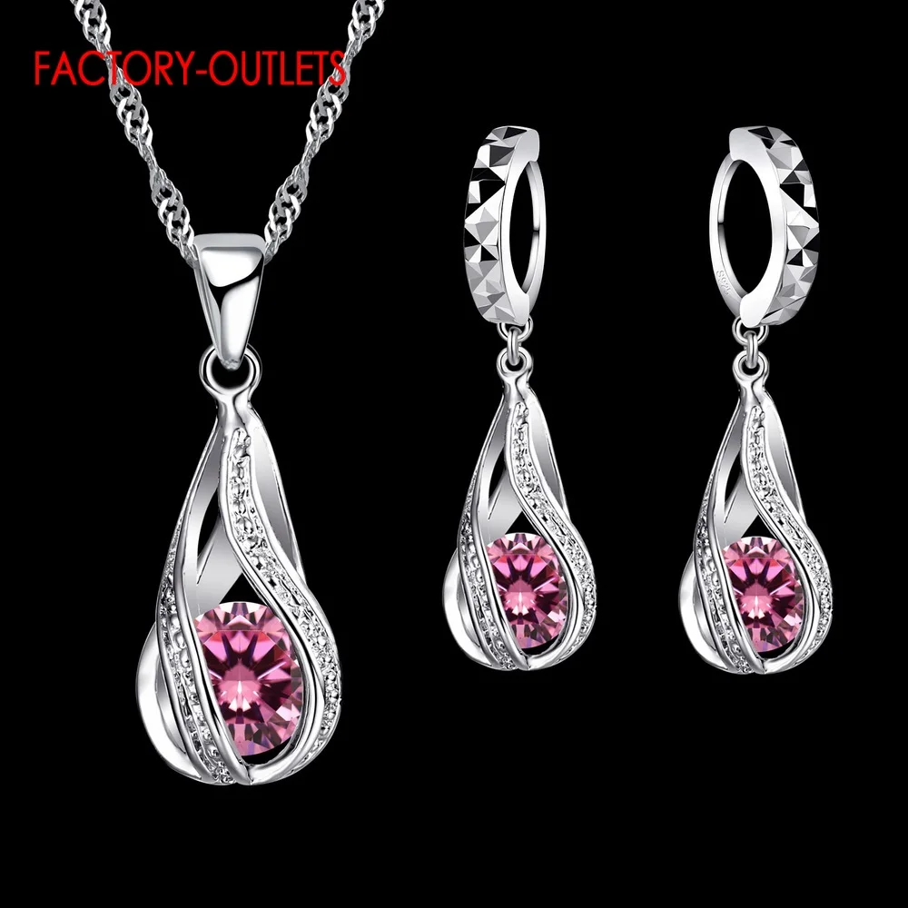 Genuine 925 Sterling Silver Bridal Jewelry Sets, Romantic Style
