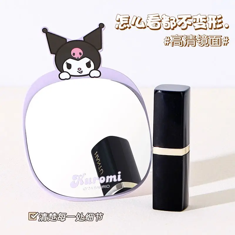 Sanrioed Kuromi My Melody Cinnamoroll Small Mirror Foldable Table Mirror Dormitory Vanity Mirror Portable Pocket Vanity Mirror