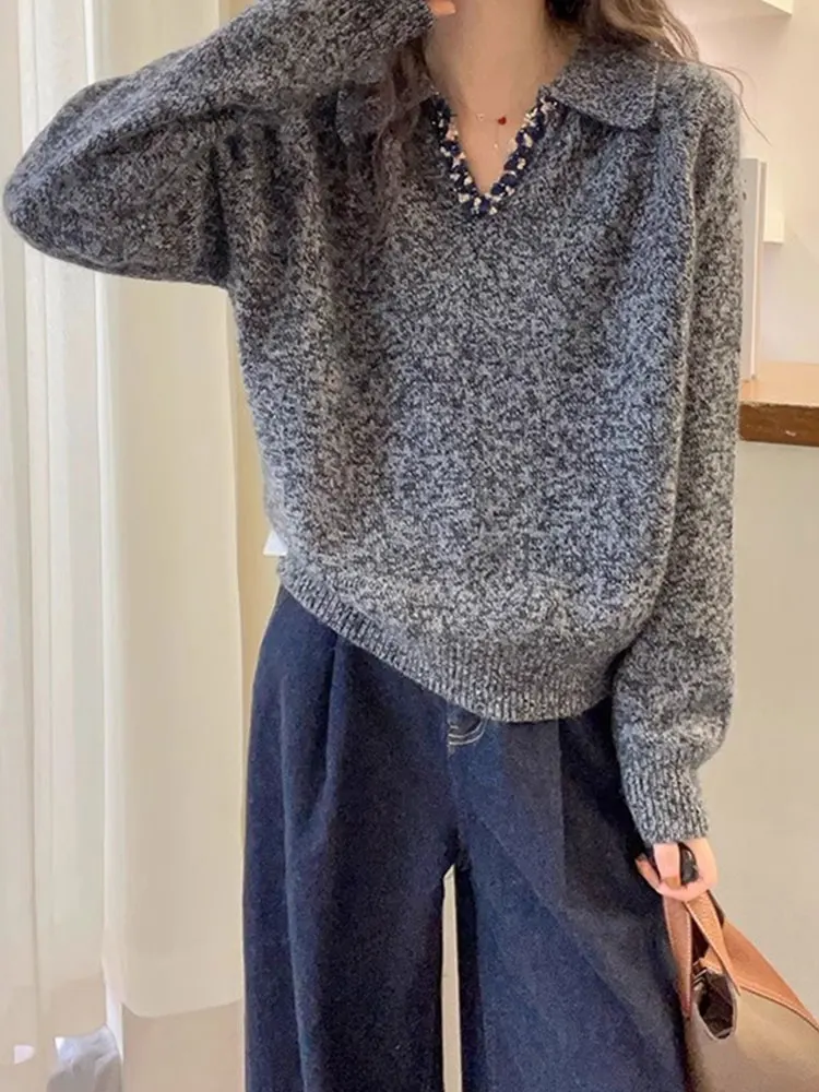 Ele Faionable Camere Knitwear Damska warstwa bazowa irt Modny sweter z długim rękawem i okrągłym dekoltem do noszenia na co dzień, o regularnym kroju