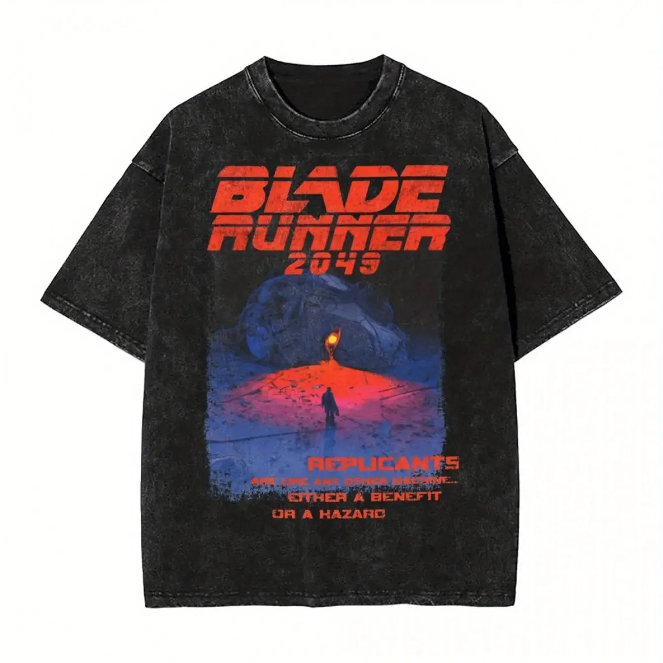 

Men's _Shark Retro_Graphic Tee - Bold Black Print Casual Summer Short Sleeve Washed Pure Cotton T-Shirt Comfortable
