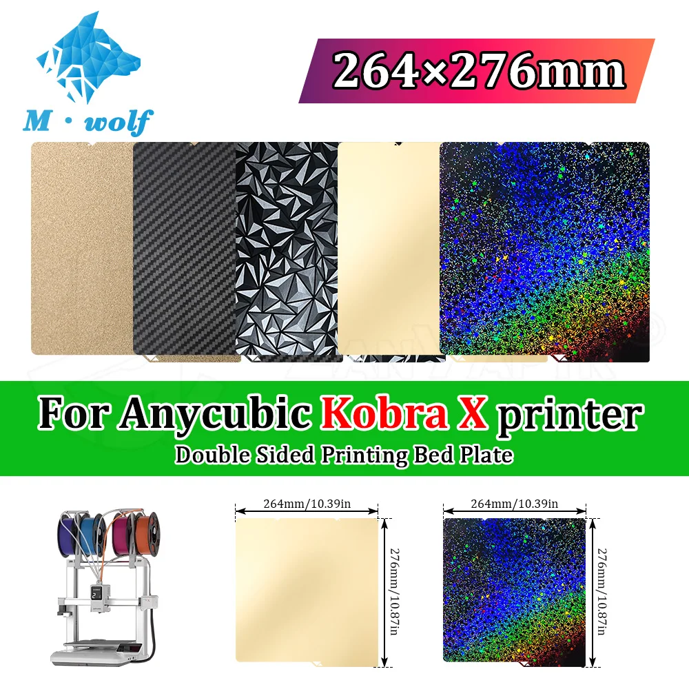 

For Anycubic Kobra X Dual Sided PEI PET PEO PEY Build Plate for 3D Printer Easy Model Removal Wear Resistant 3D Printer parts