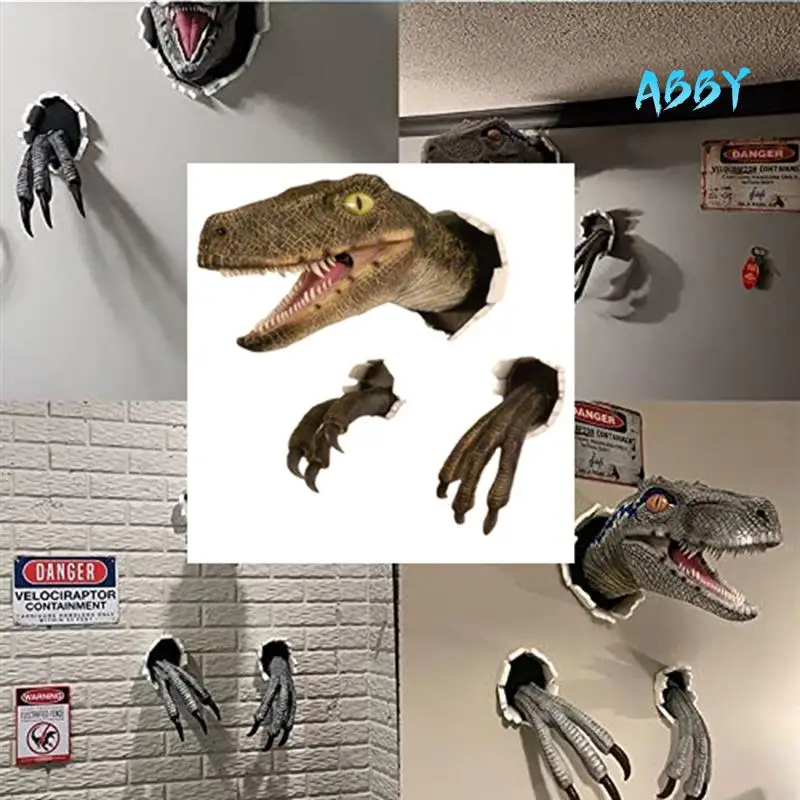 

ABBY-1 шт. статуя велоцираптора настенное крепление из смолы голова динозавра скульптура настенный орнамент смола для внутреннего и наружного дин